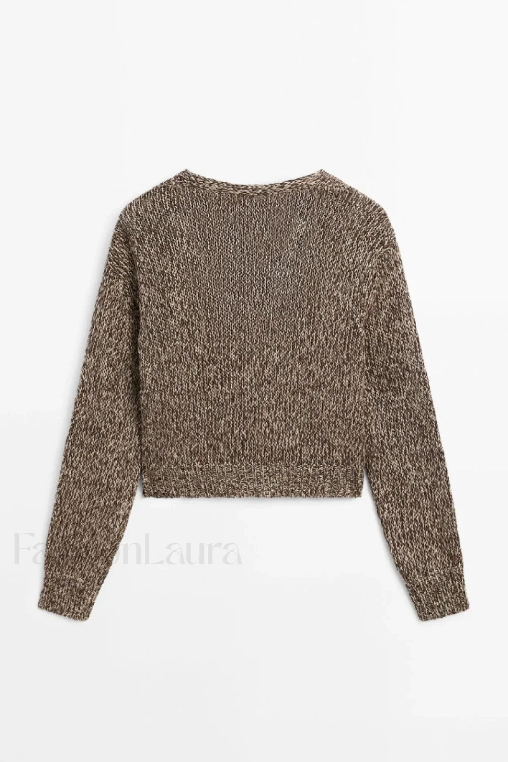 Brown Diamond Knit Cardigan - Image 6