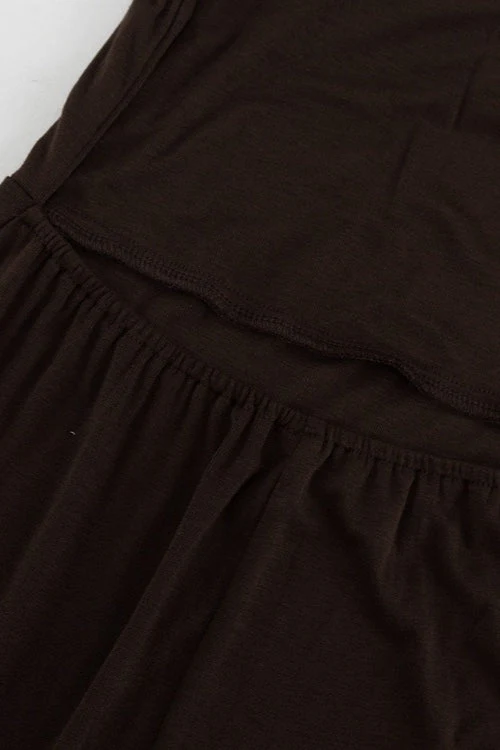 Brown Halter Backless Maxi Party Dress - Image 5