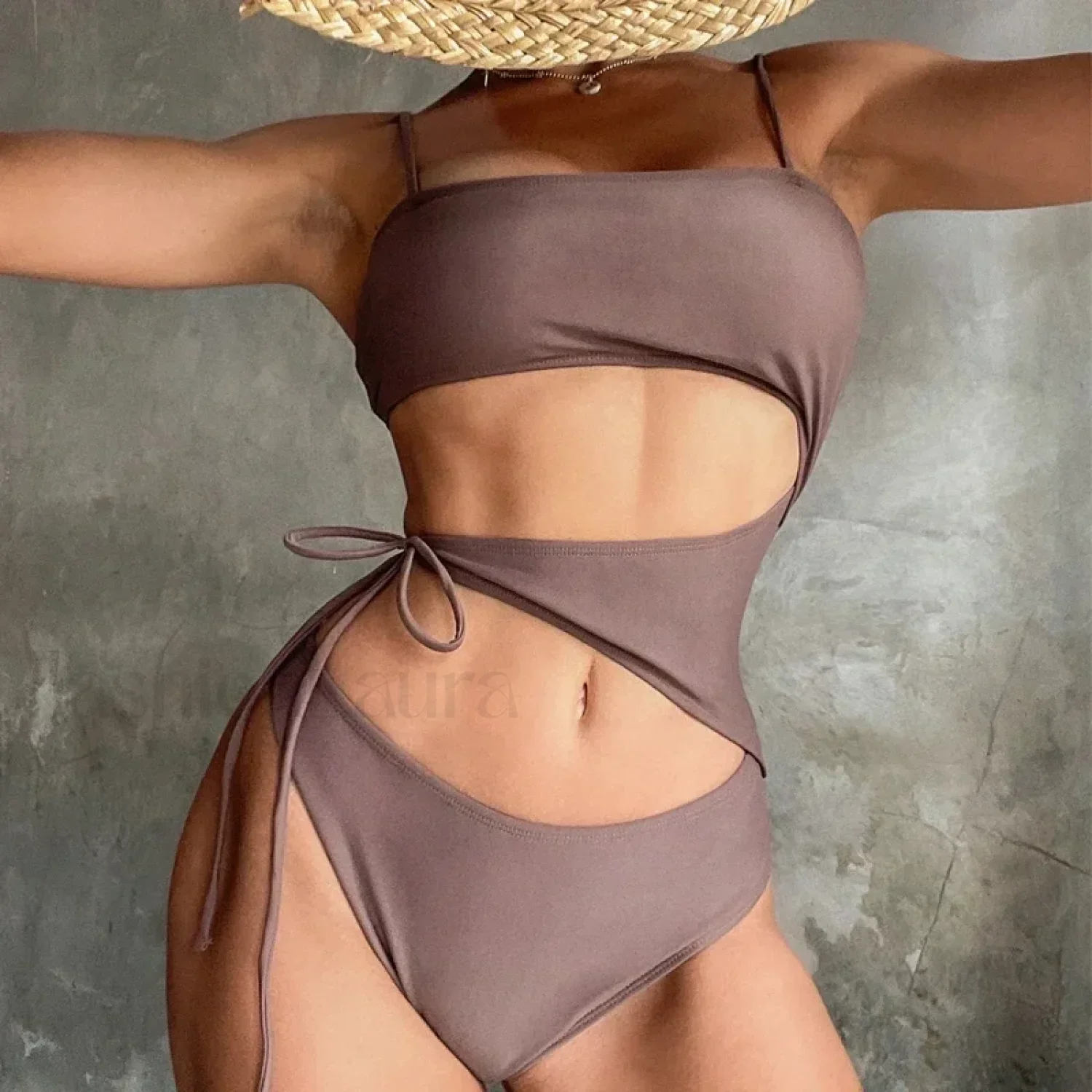 Brown High Cut One Piece - Image 10