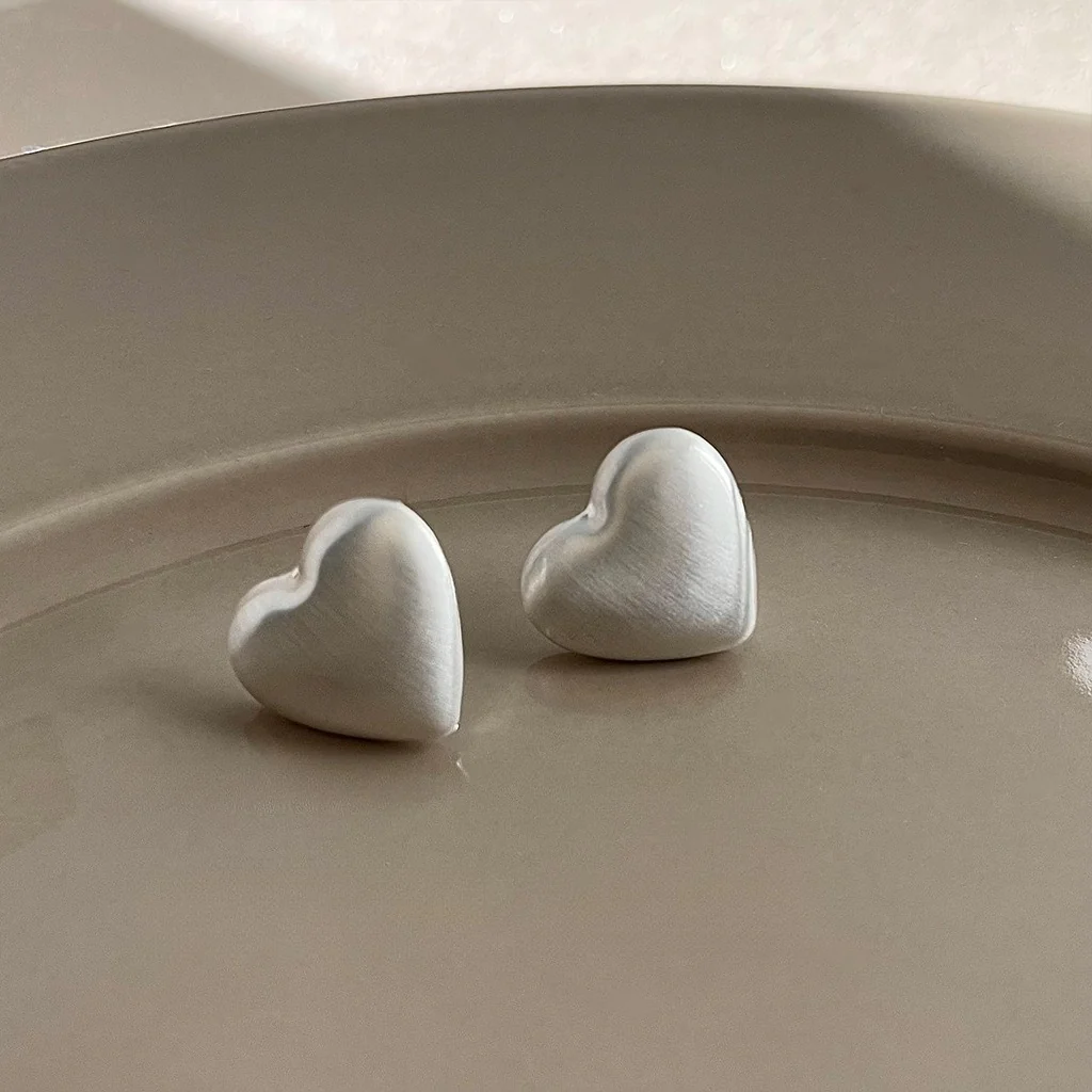 Brushed Matte Geometric Minimalist Stud Earrings - Image 4