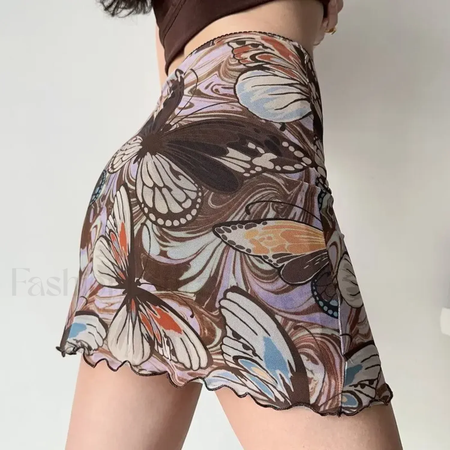 Butterfly Print Korean Bodycon Skirt - Image 10
