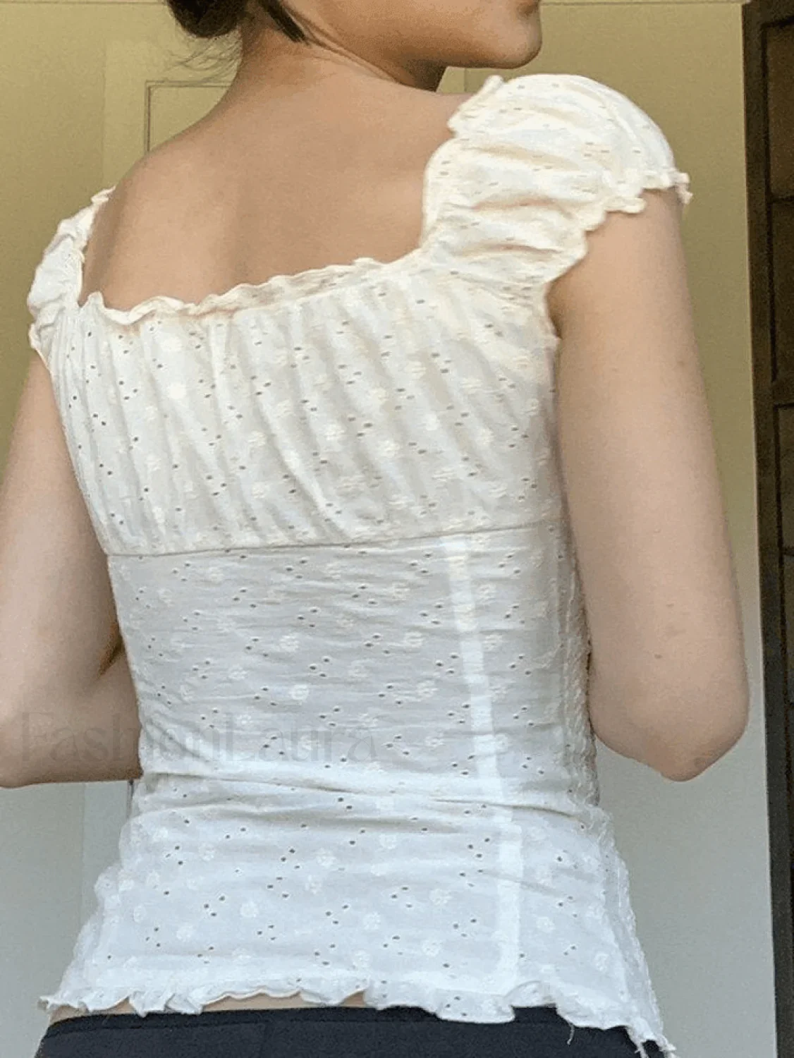 Broidered Lace Crop Blouse - Image 3