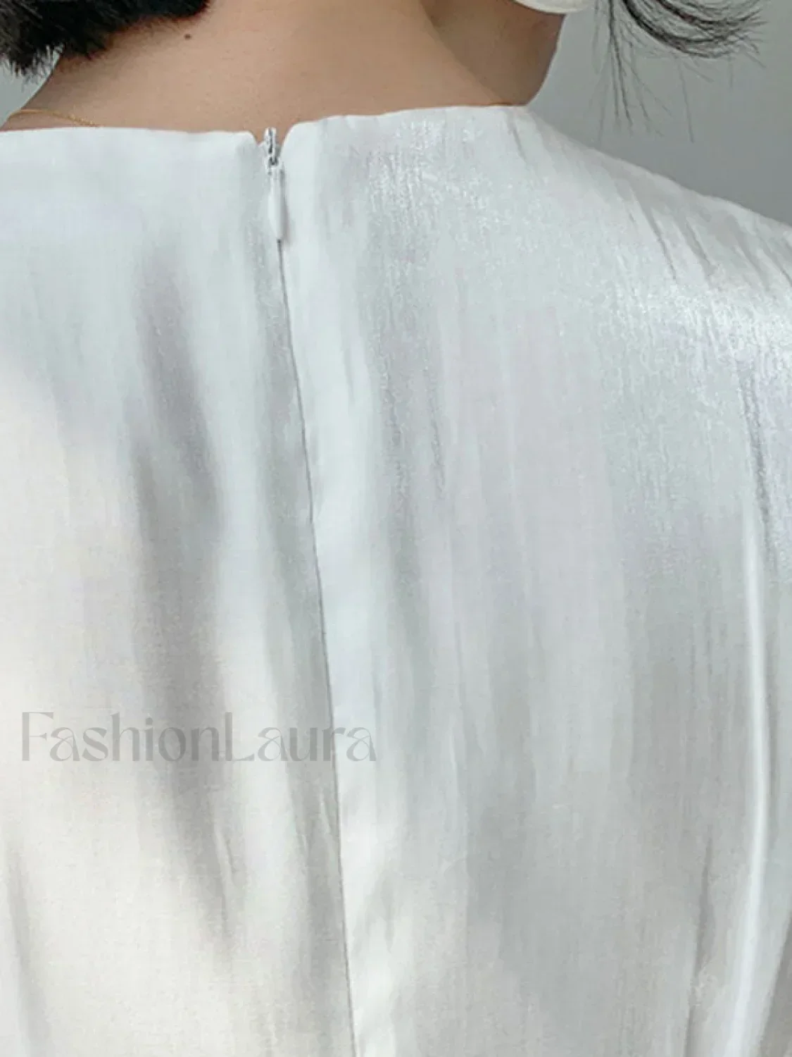 Button Embellished Satin Midi Dress - Image 3