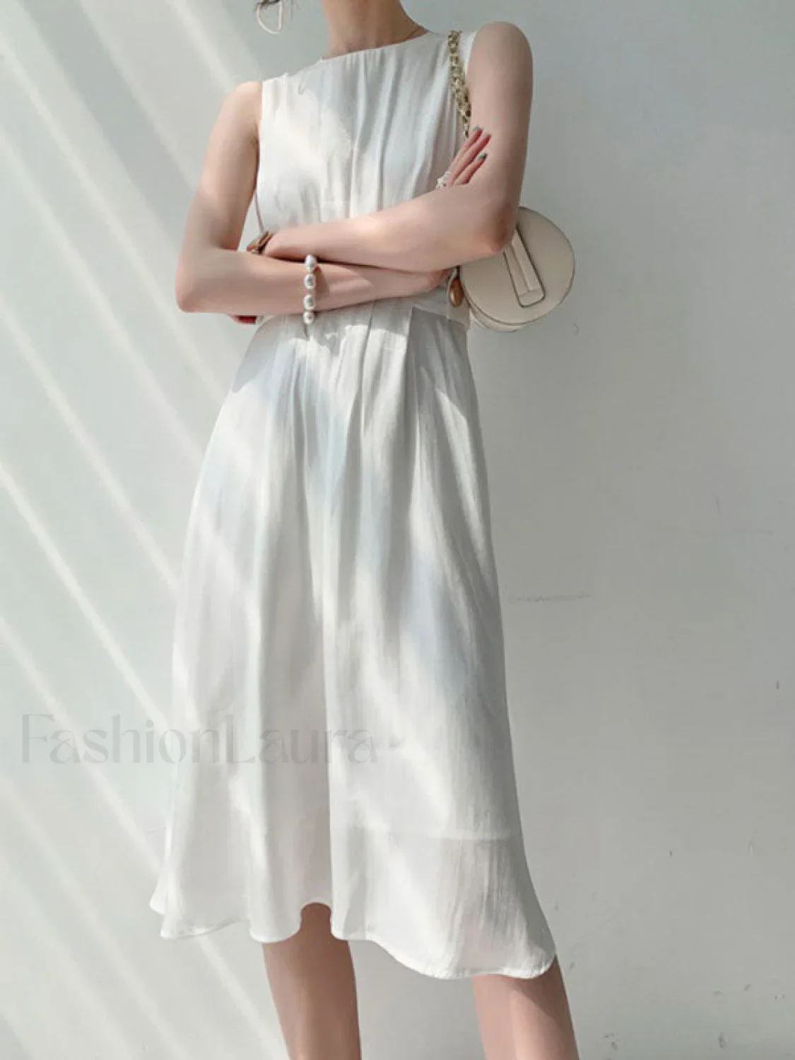 Button Embellished Satin Midi Dress - Image 9