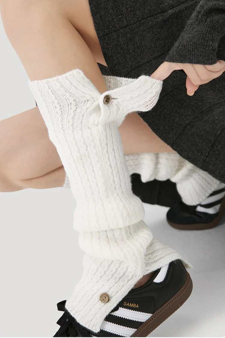 Button Knit Foldover Leg Warmers - Image 6