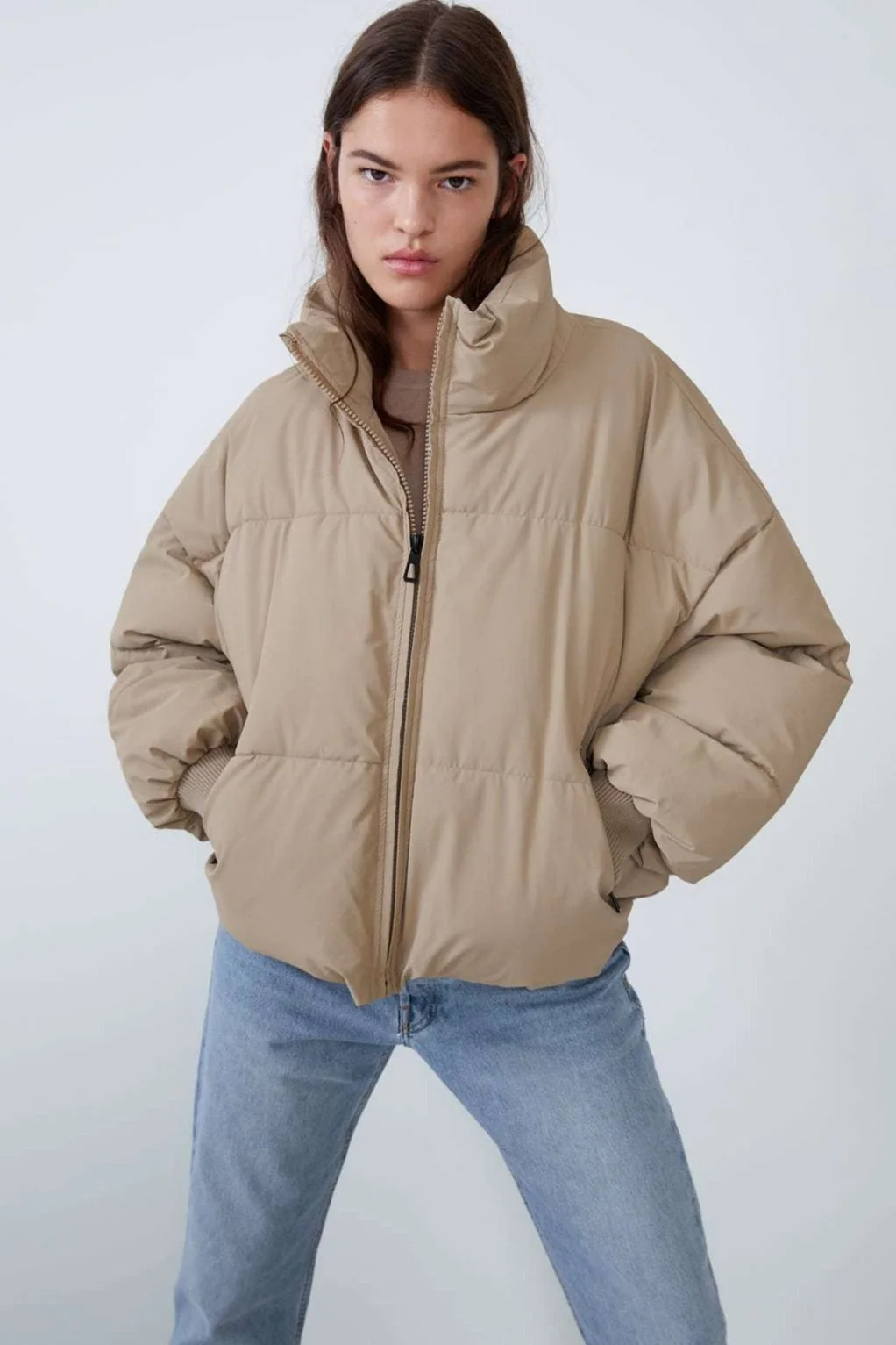 Casual Cropped Puffer Jacket