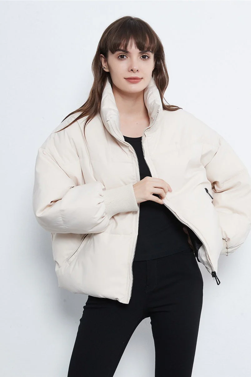 Casual Cropped Puffer Jacket - Image 3