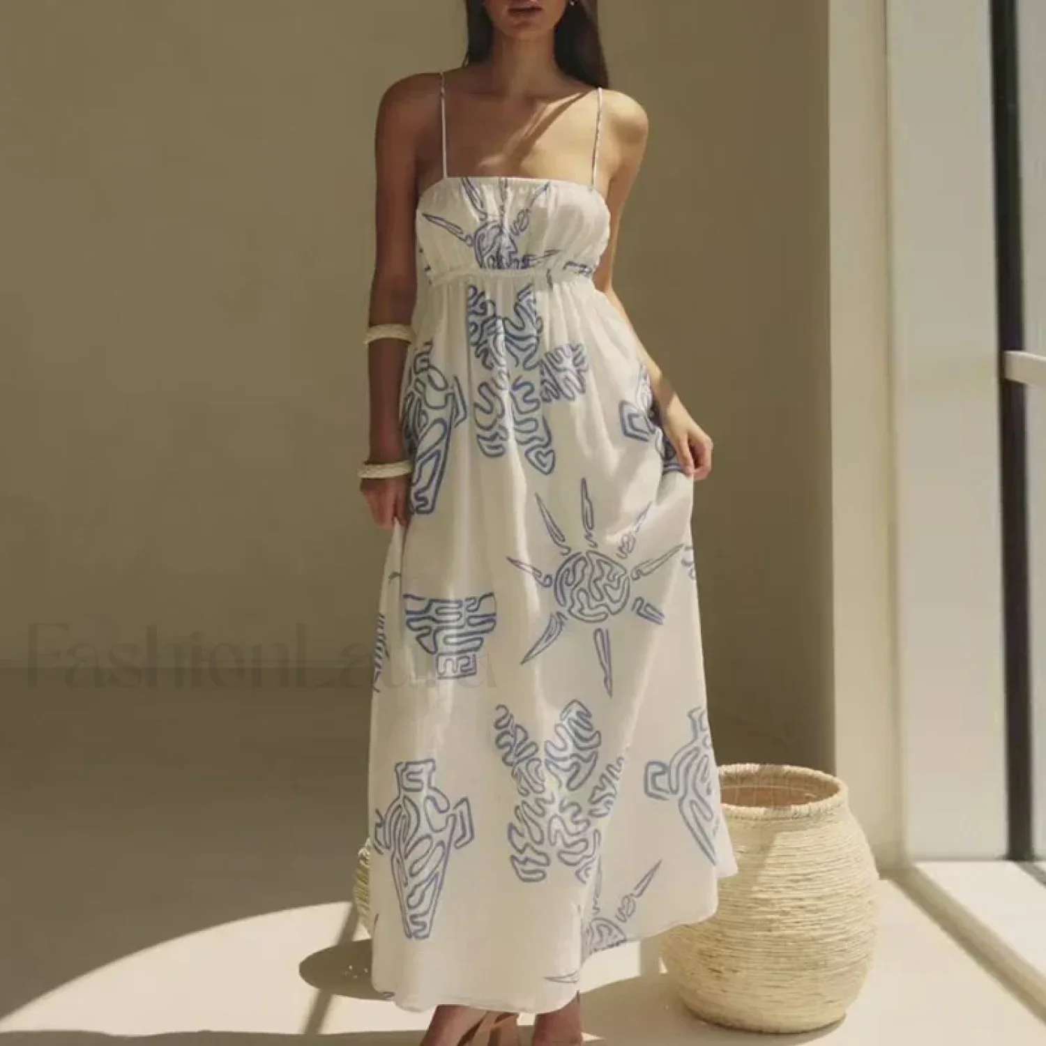 Casual Pleated Swing Dress Off Shoulder Floral Print Beach Floral Dress - Image 6