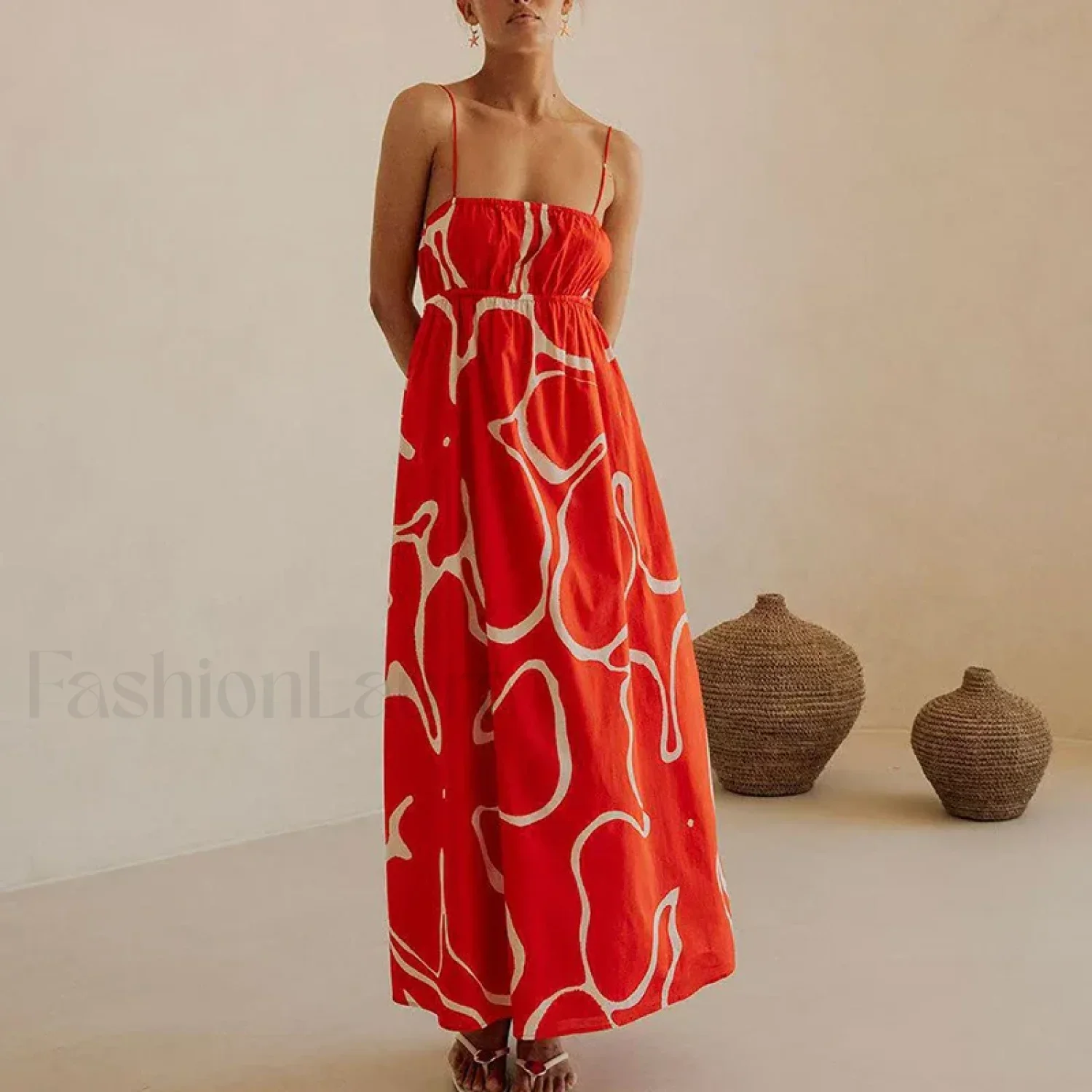 Casual Pleated Swing Dress Off Shoulder Floral Print Beach Floral Dress - Image 7