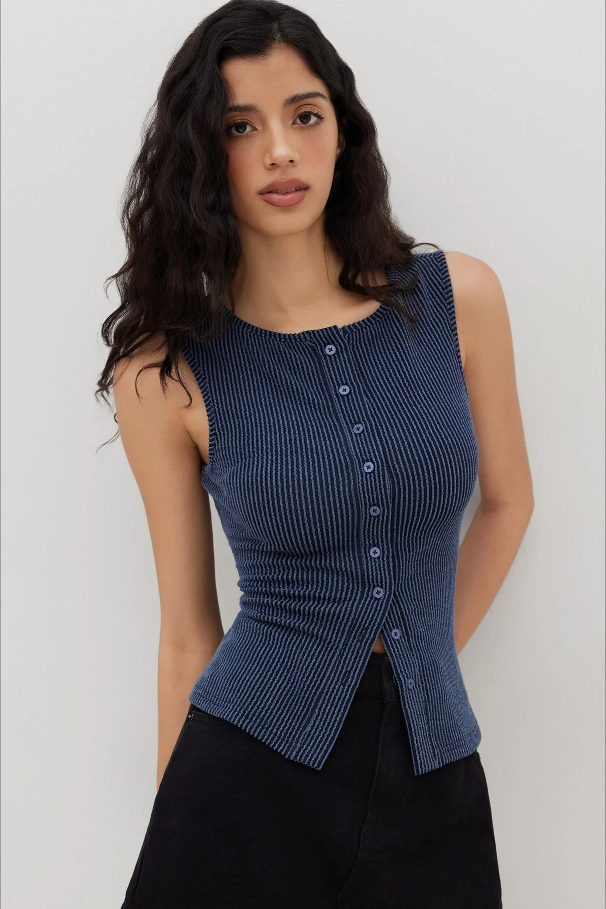 Casual Rib Knit Basic Everyday Tank Top - Image 2
