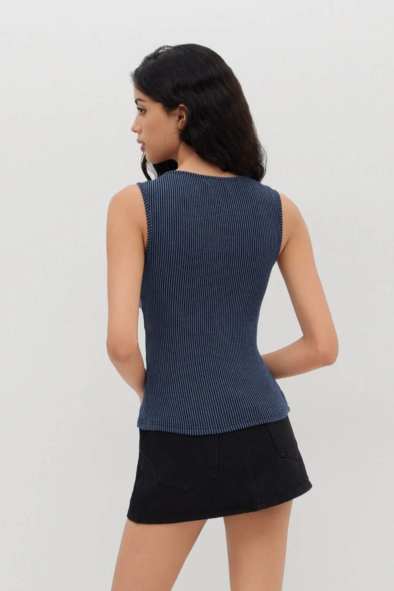 Casual Rib Knit Basic Everyday Tank Top - Image 3