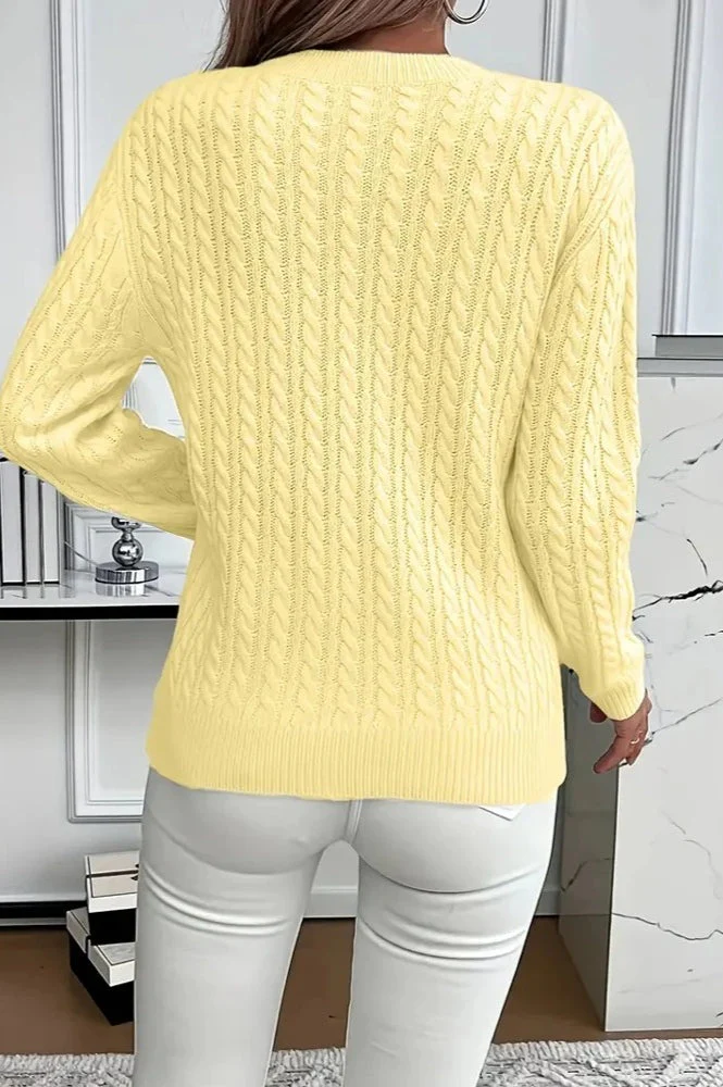 Casual Round Neck Knit Sweater - Image 3