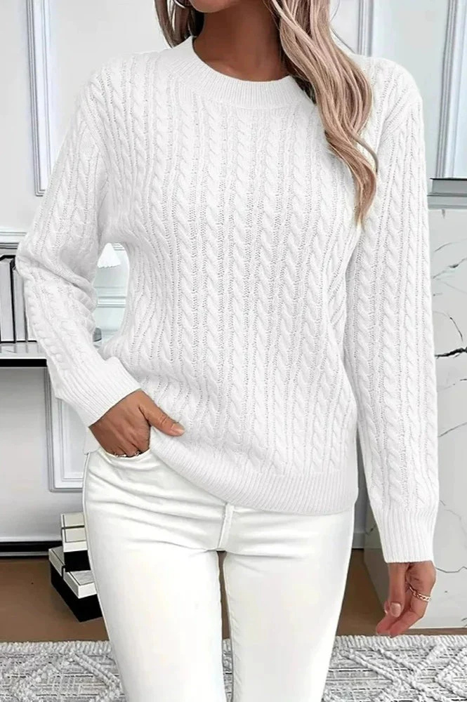 Casual Round Neck Knit Sweater - Image 4
