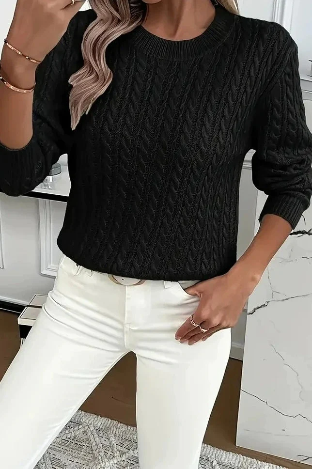Casual Round Neck Knit Sweater - Image 6