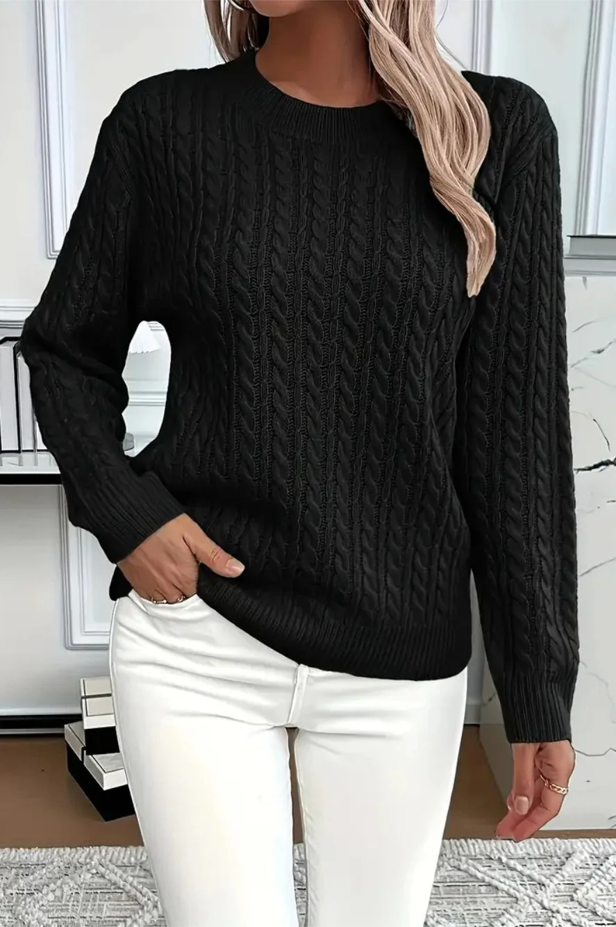Casual Round Neck Knit Sweater - Image 8