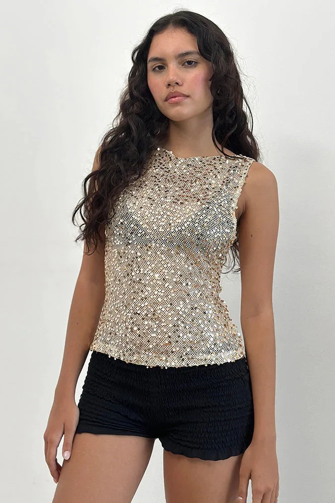 Casual Sequin Bodycon Tank Top - Image 8