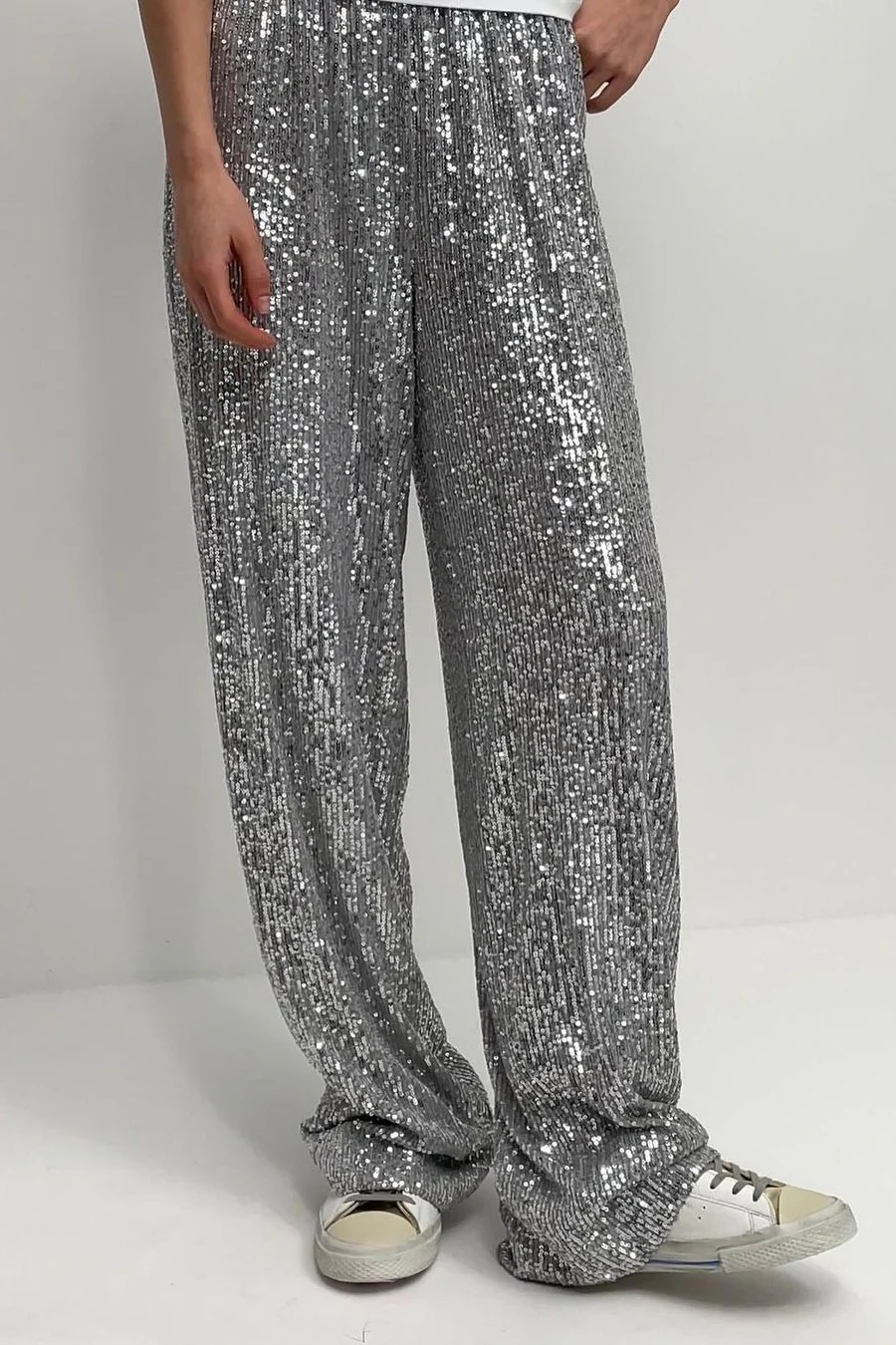 Casual Sequin Wide Leg Loose Pants - Image 6