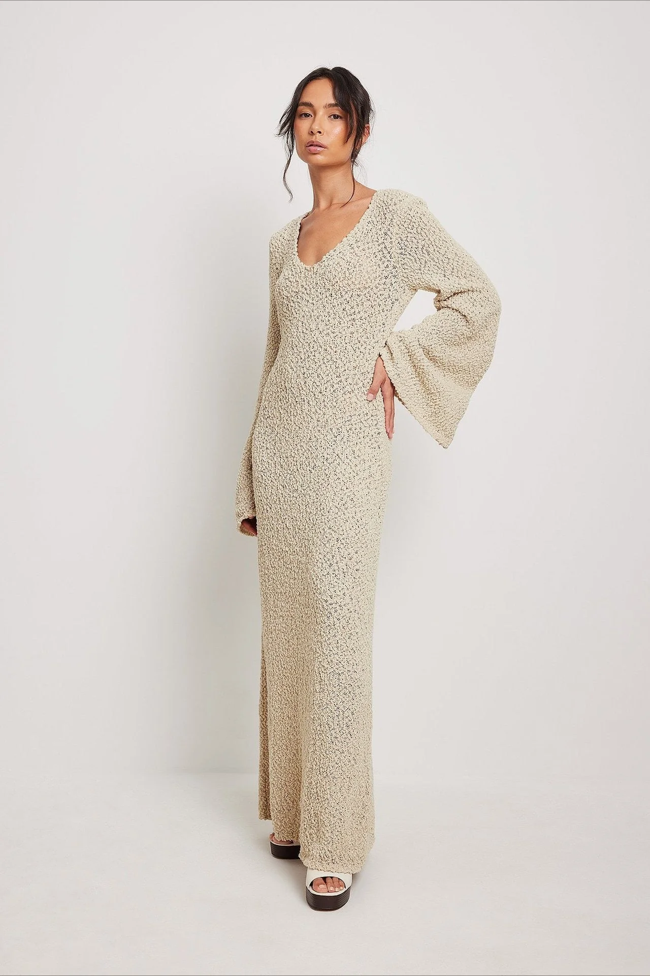 Casual Solid Maxi Sweater Dress - Image 4