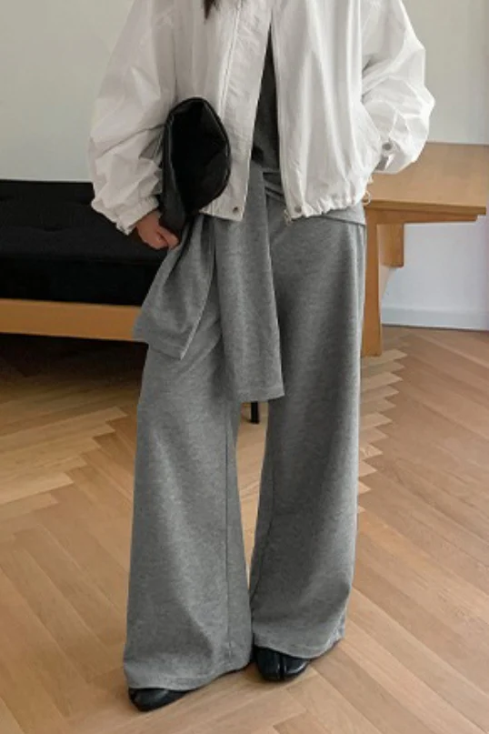 Casual Tie Patchwork Relaxed Straight Pants - Image 4