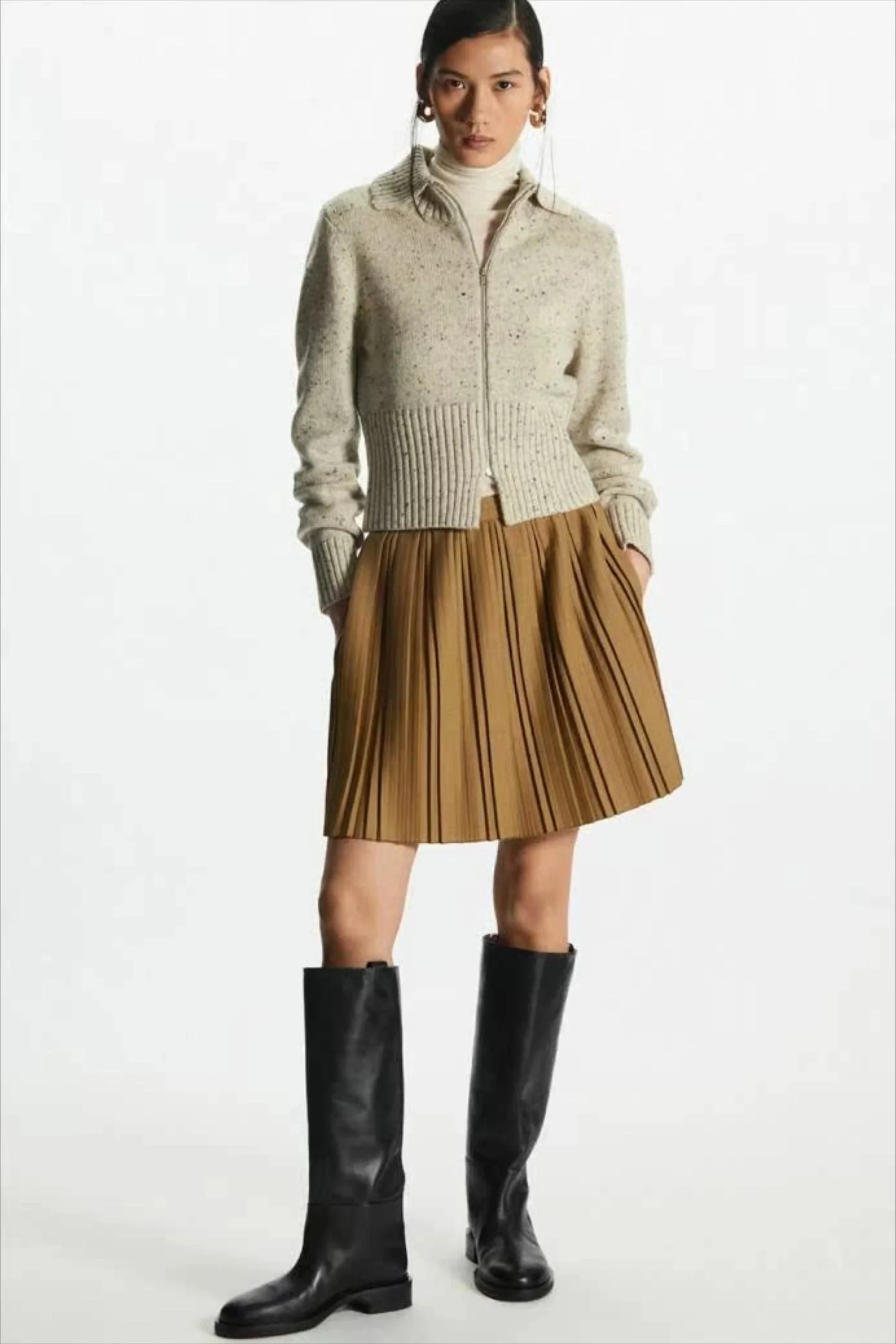 Casual Wool Blend Short Cardigan - Image 4