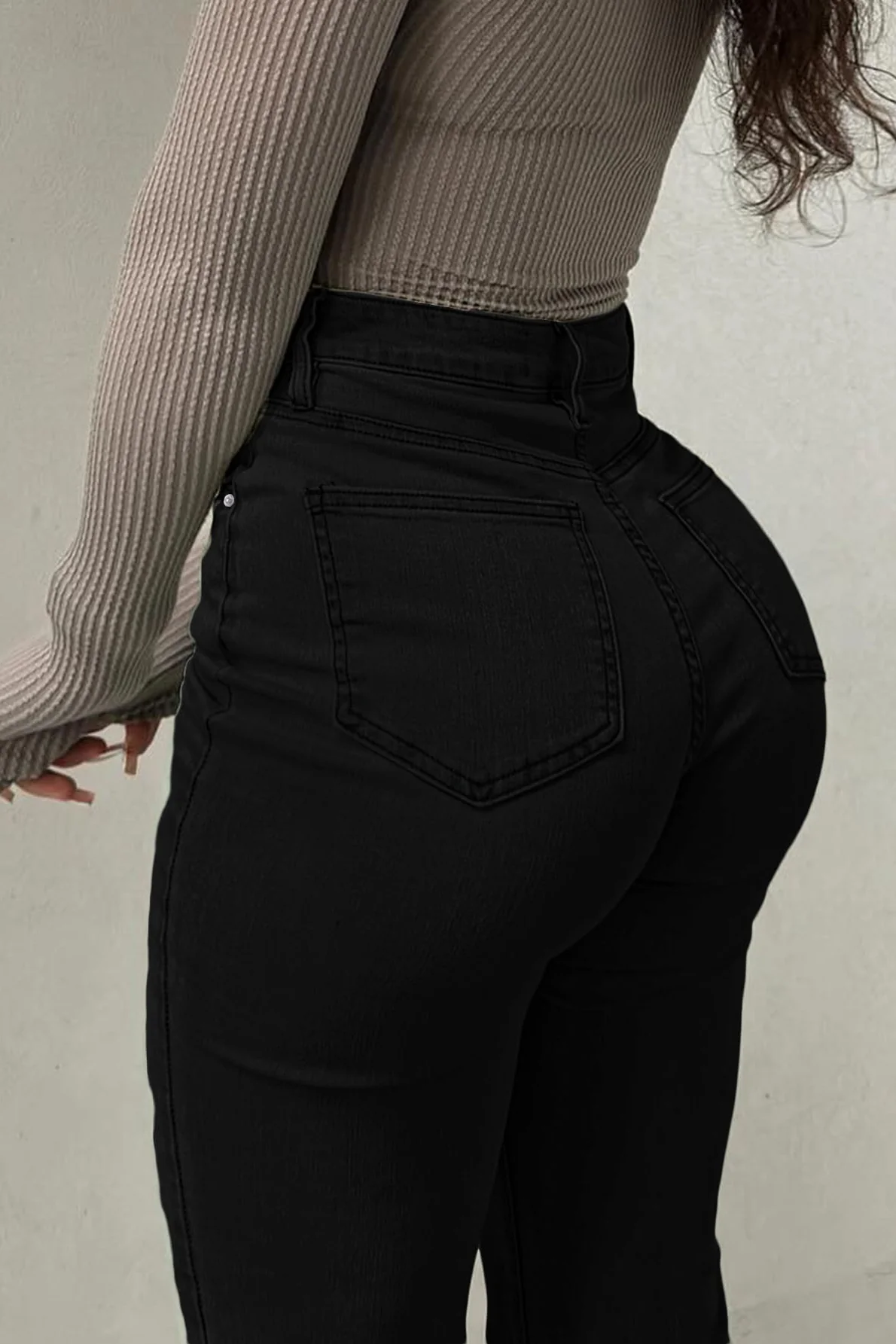 Chic High Waist Stretch Bootcut Jeans - Image 5