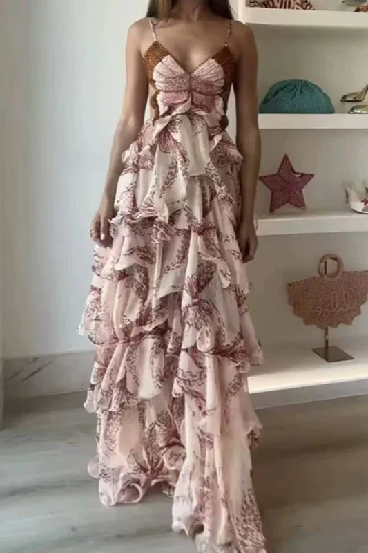 Chic V-Neck Pleated Boho Dress - Image 6