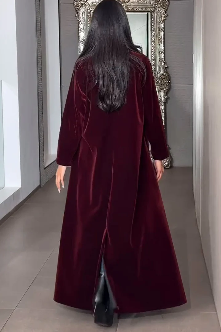 Velvet Duster Lapel Overcoat - Image 5
