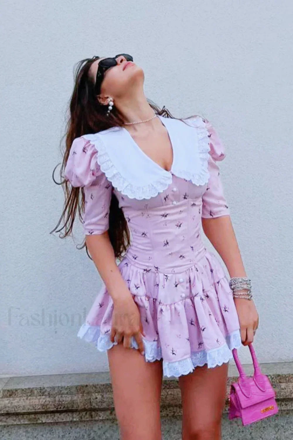 Cinched Babydoll Flora Mini Dress - Image 23