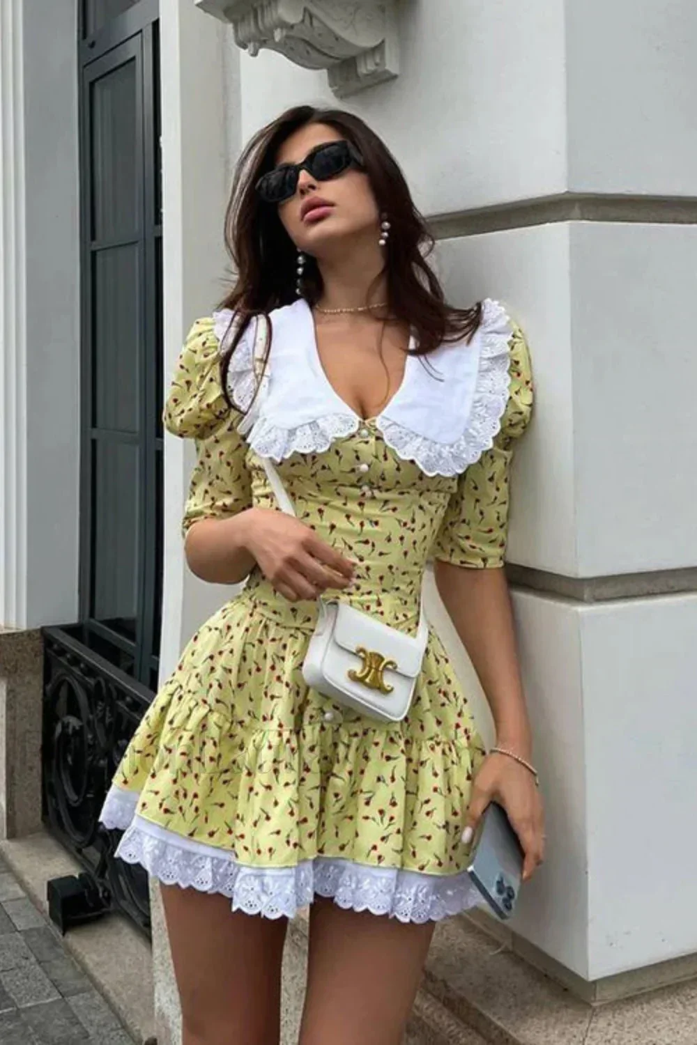 Cinched Babydoll Flora Mini Dress - Image 3