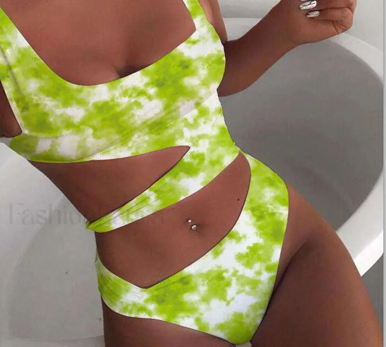 Cloud Print Bandage Push Up One Piece - Image 4