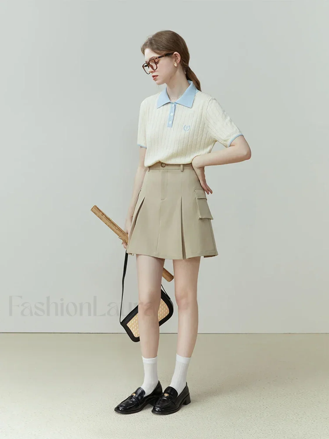 College Style Color Matching T-Shirt - Image 9