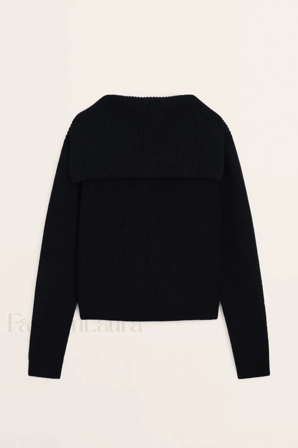 College Style Navy Collar Knit Cardigan - Image 6