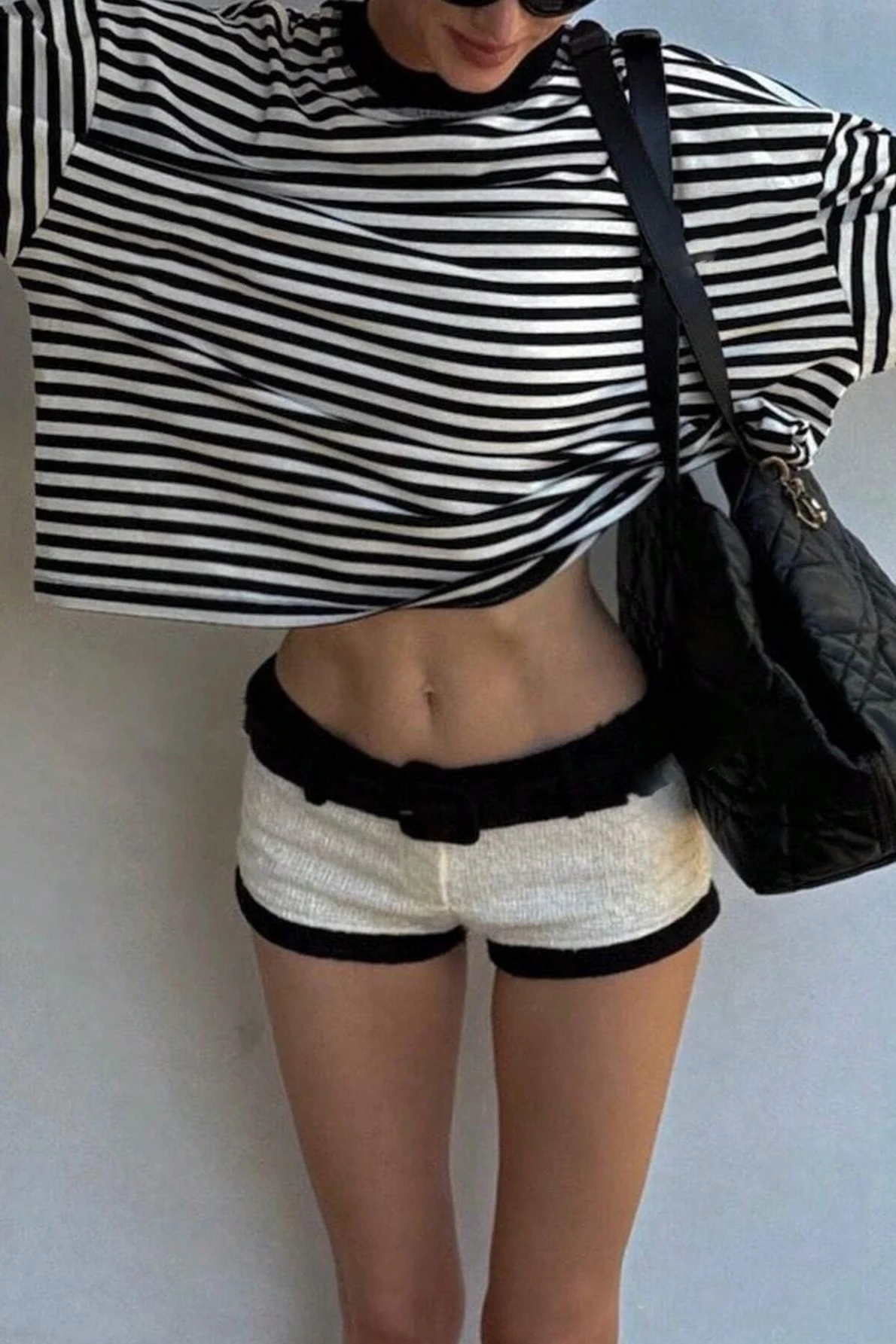Colorblock Striped Relaxed Fit Long Sleeve Tee - Image 13