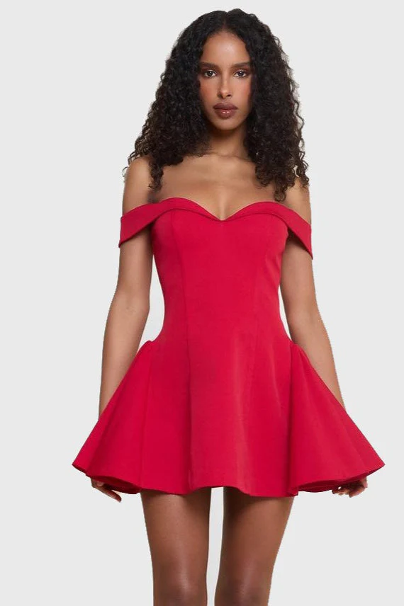 Contrast Bustier Ruffle Cocktail Dress - Image 6