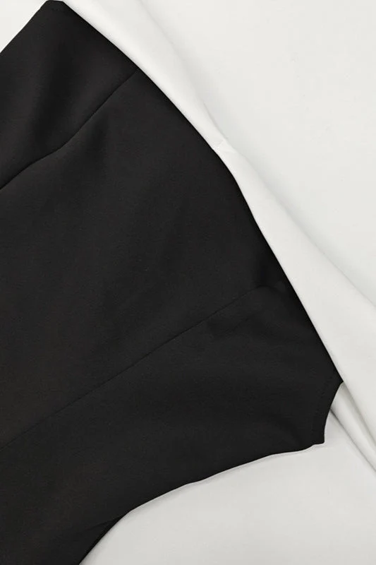 Contrast Bustier Ruffle Cocktail Dress - Image 8