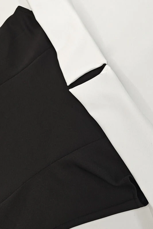 Contrast Bustier Ruffle Cocktail Dress - Image 9