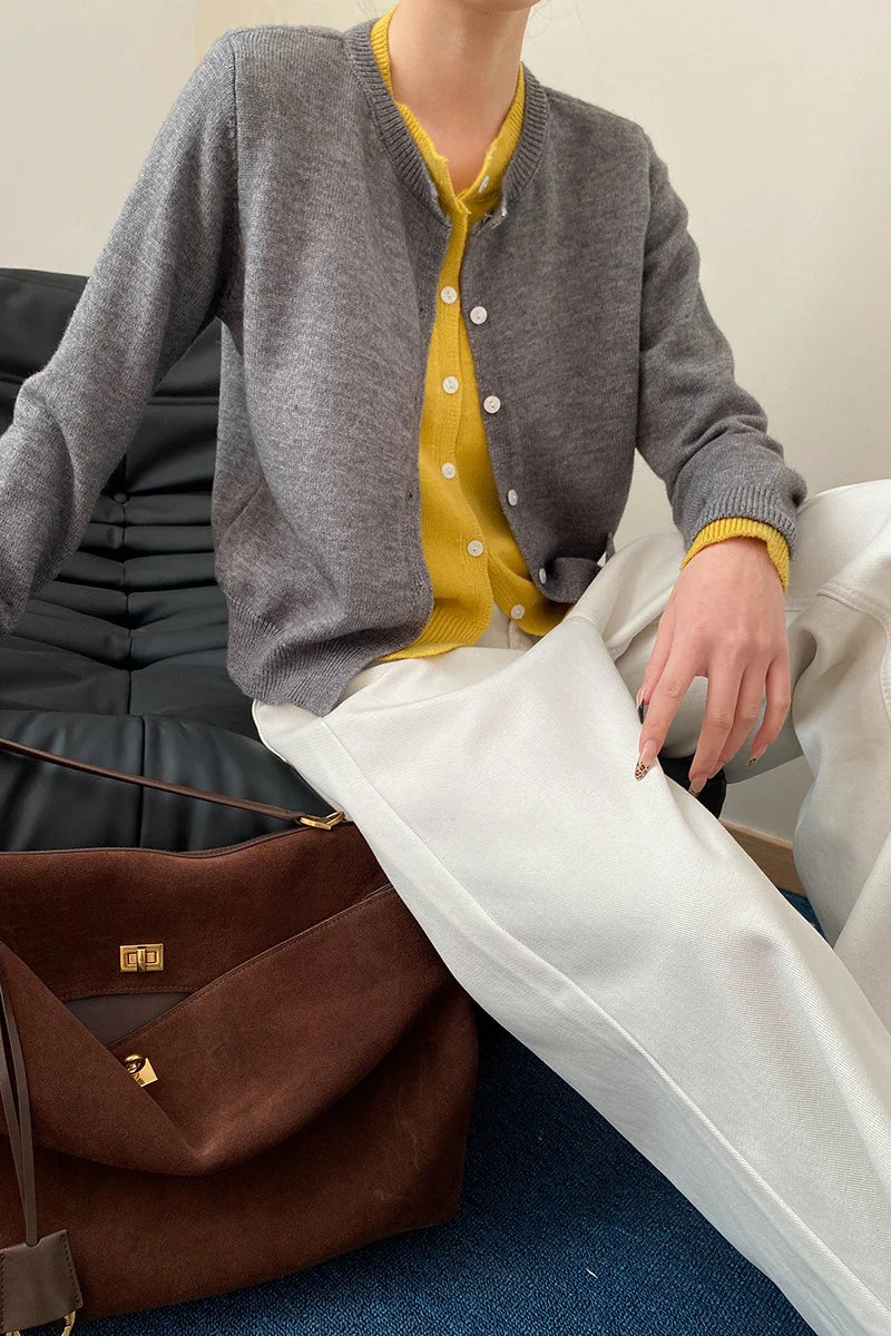 Contrast Panel Layering Cardigan - Image 2