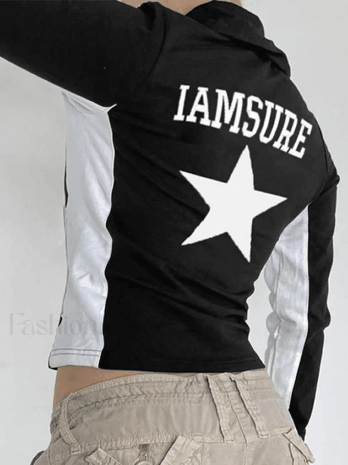 Contrast Star Print Zip-Up Jacket - Image 11