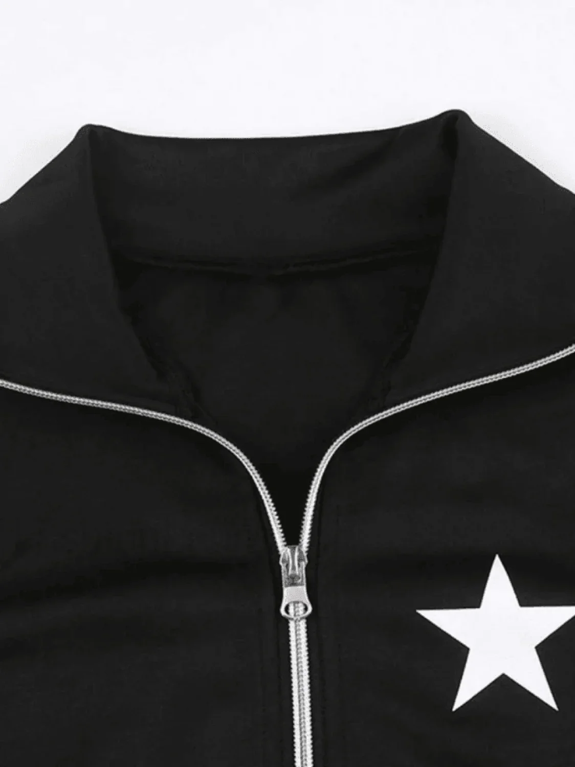 Contrast Star Print Zip-Up Jacket - Image 9