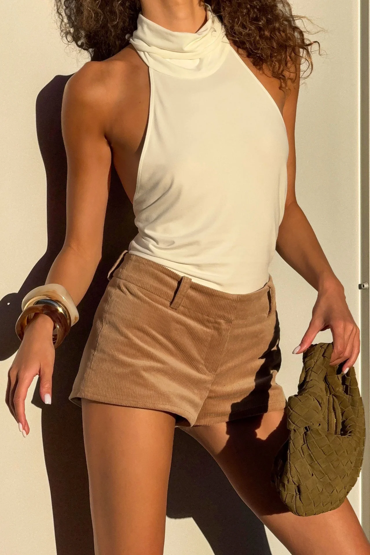 Corduroy Low Rise Chic Tailored Shorts - Image 4