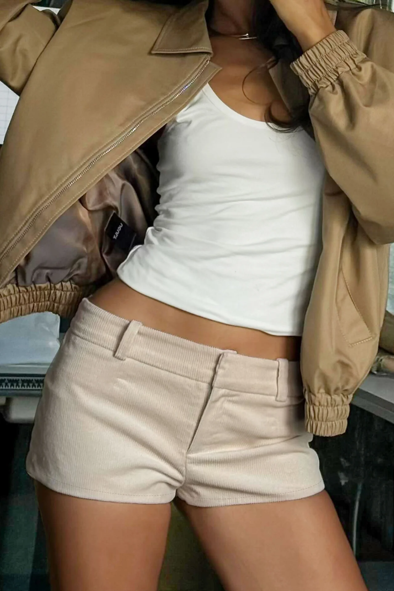 Corduroy Low Rise Chic Tailored Shorts - Image 8