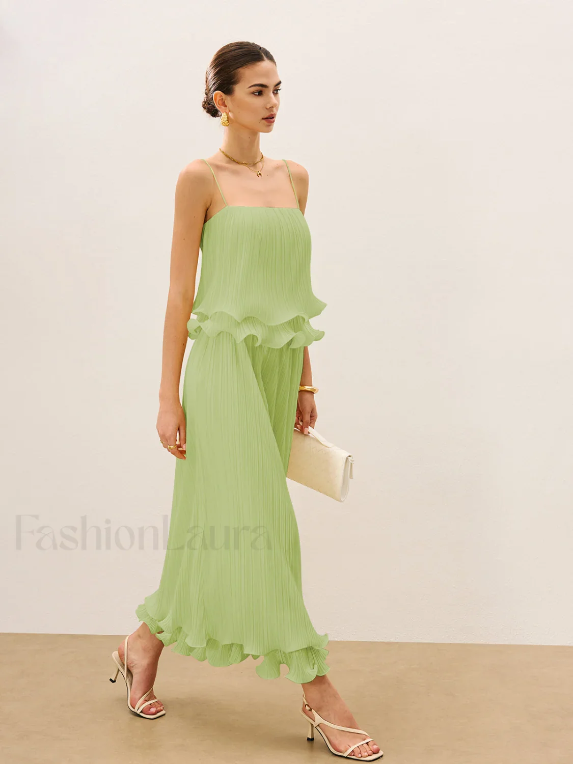 Pleated Layered Ruffle Skirt Set - Image 17