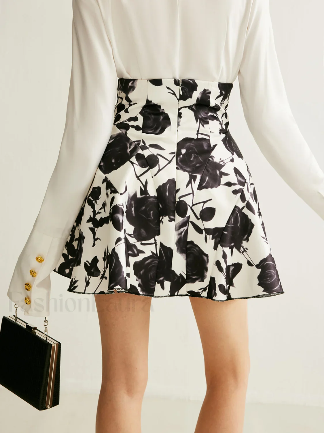 Floral Print Button-Detail Skirt - Image 11