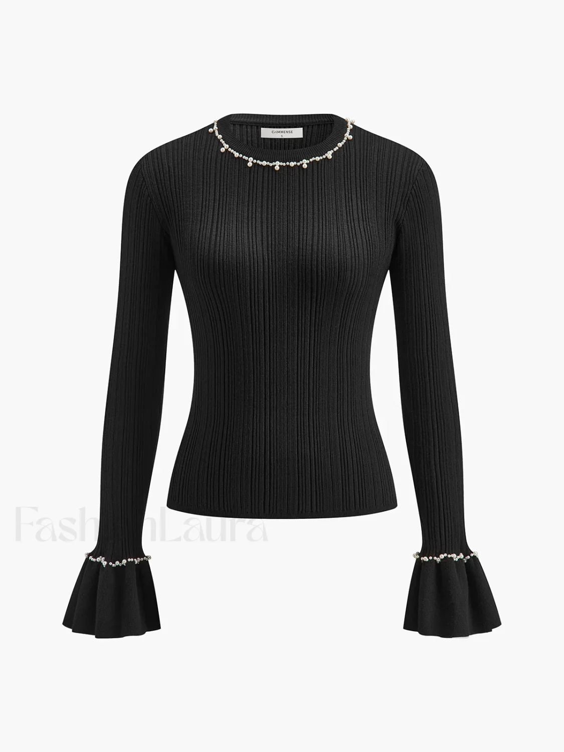 Beaded-Decor Ruffle Knit Top - Image 5