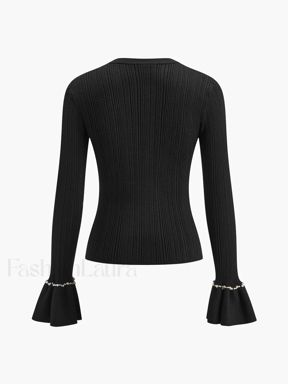 Beaded-Decor Ruffle Knit Top - Image 6