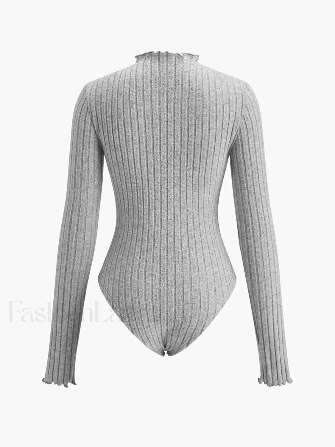 Ribbed Lettuce Trim Slim Bodysuit - Image 12