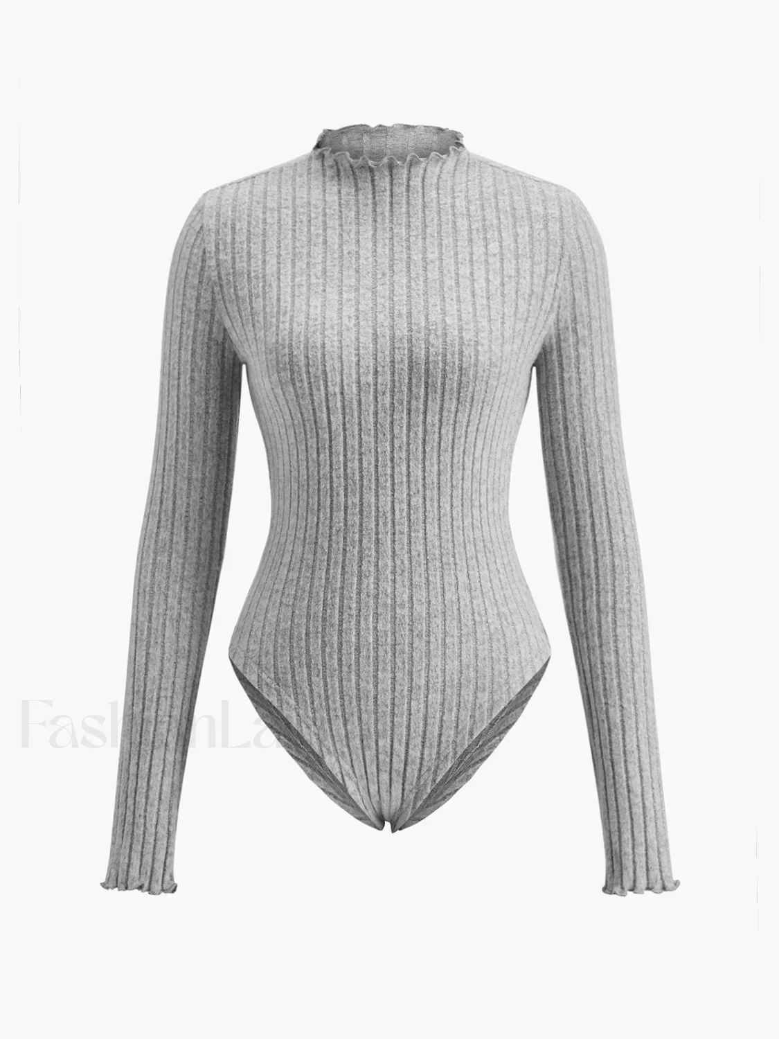 Ribbed Lettuce Trim Slim Bodysuit - Image 18