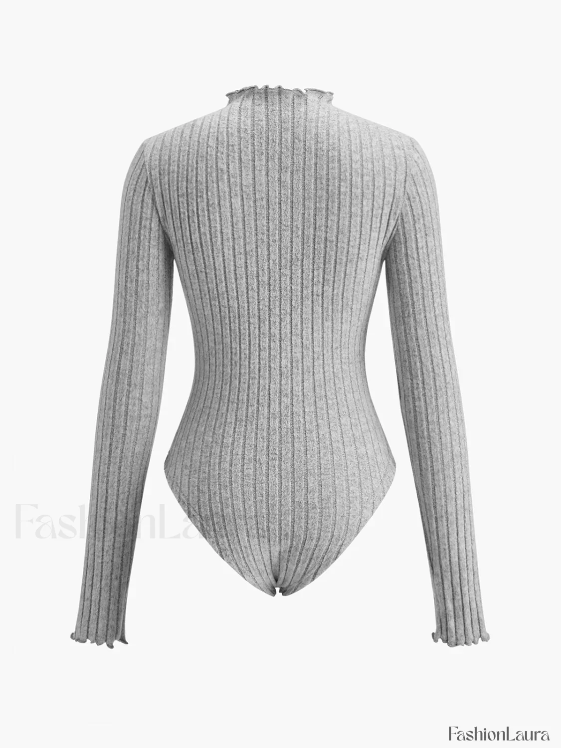 Ribbed Lettuce Trim Slim Bodysuit - Image 33