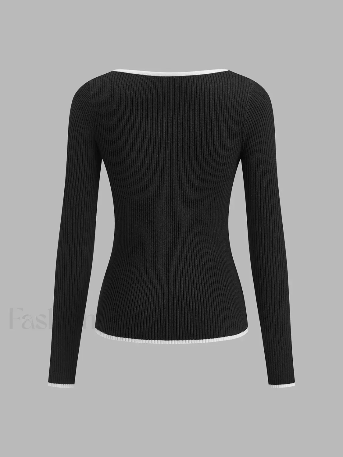 Contrast Trim Sexy Knit Top - Image 10
