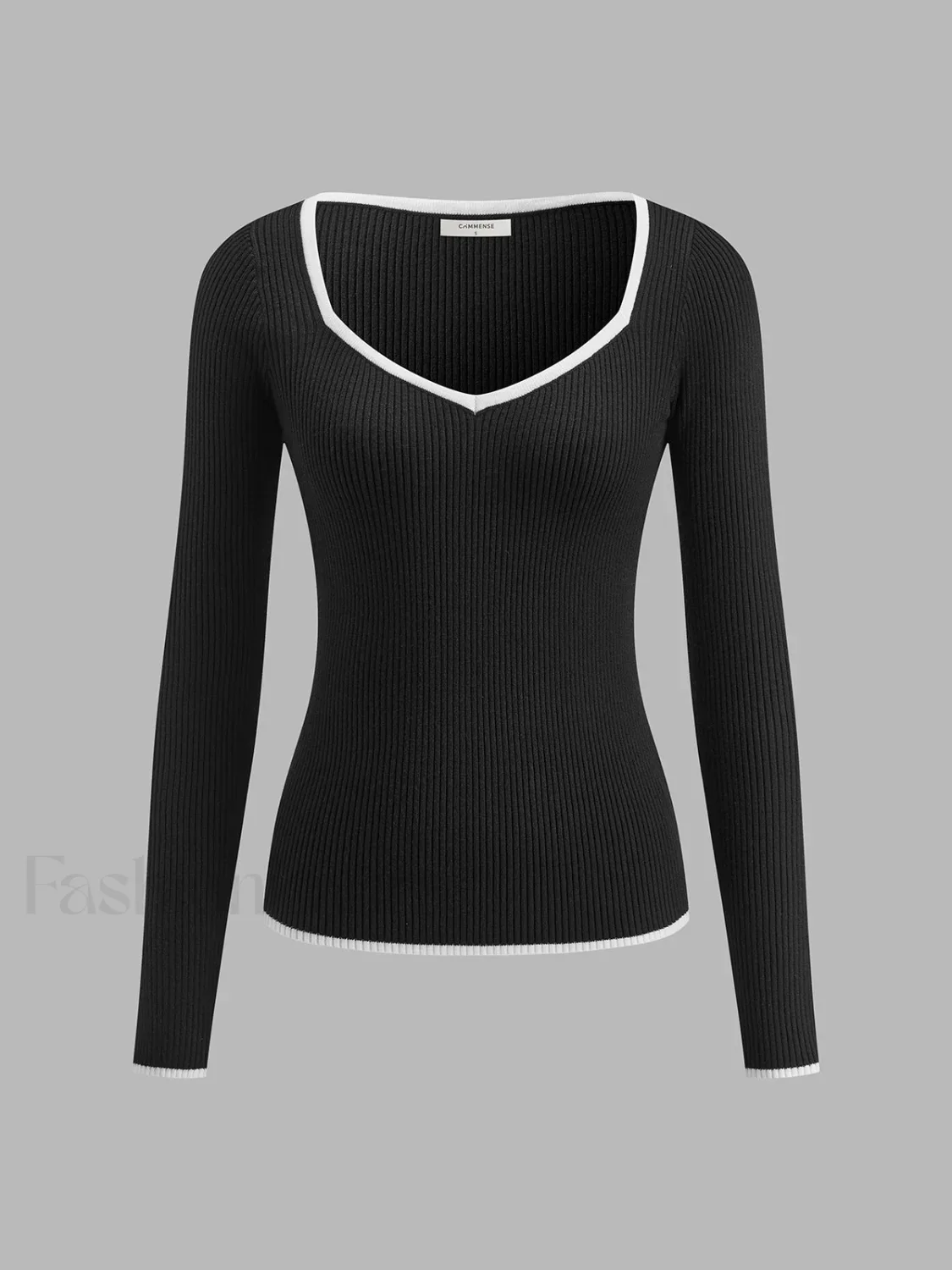 Contrast Trim Sexy Knit Top - Image 15